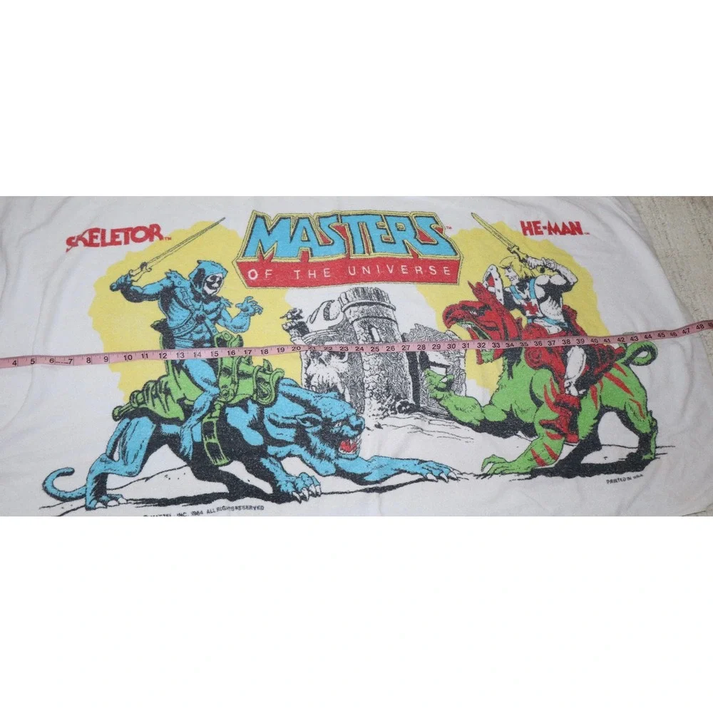 Vintage 1984 Masters of the Universe He-Man Skeletor Beach Towel Franco 80s Thin